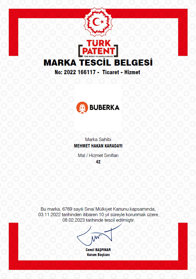 BUBERKA Markamız Tescillendi!